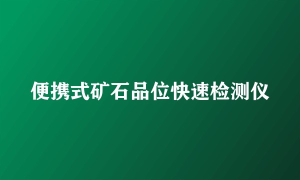 便携式矿石品位快速检测仪