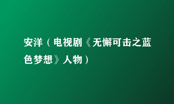 安洋（电视剧《无懈可击之蓝色梦想》人物）