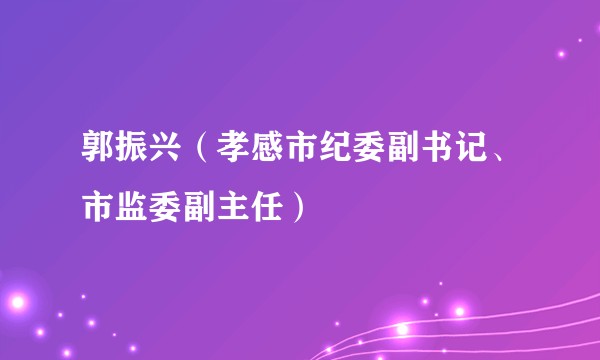 郭振兴（孝感市纪委副书记、市监委副主任）
