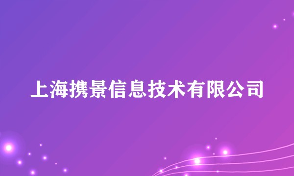 上海携景信息技术有限公司