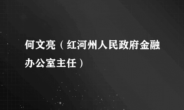 何文亮（红河州人民政府金融办公室主任）