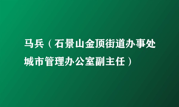 马兵（石景山金顶街道办事处城市管理办公室副主任）