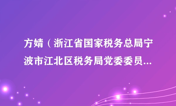 方婧（浙江省国家税务总局宁波市江北区税务局党委委员、总经济师）
