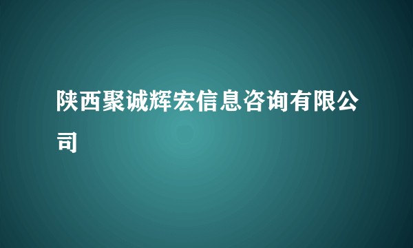 陕西聚诚辉宏信息咨询有限公司