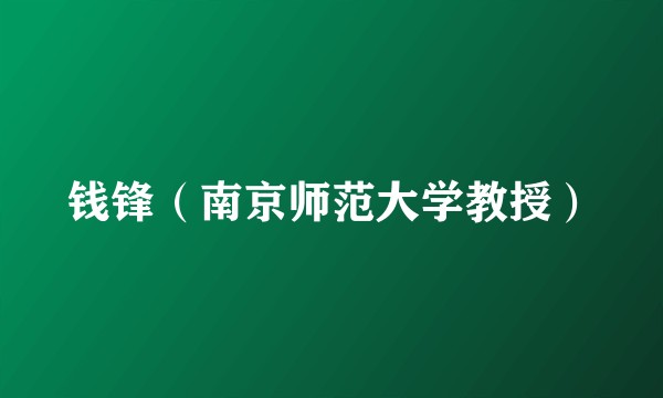 钱锋（南京师范大学教授）