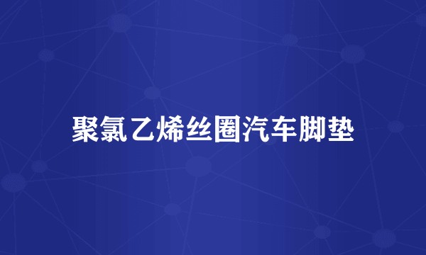 聚氯乙烯丝圈汽车脚垫
