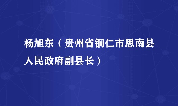 杨旭东(贵州省铜仁市思南县人民政府副县长)