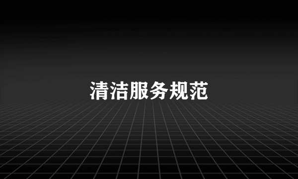 清洁服务规范