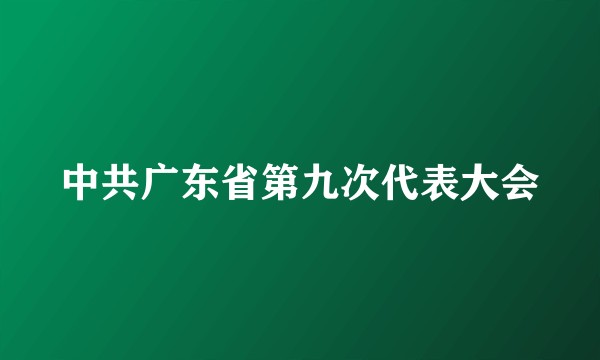 中共广东省第九次代表大会