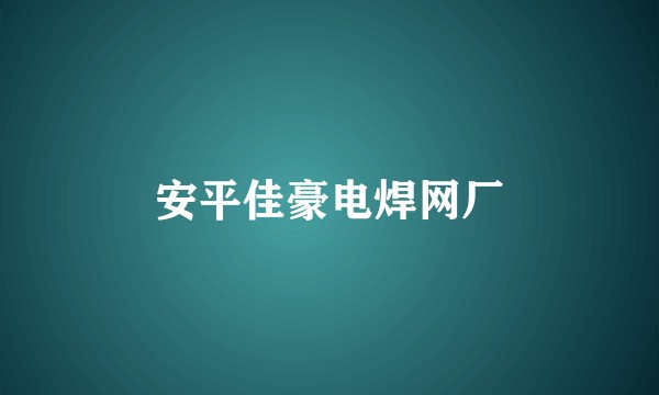 安平佳豪电焊网厂