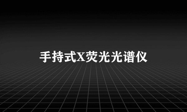手持式X荧光光谱仪