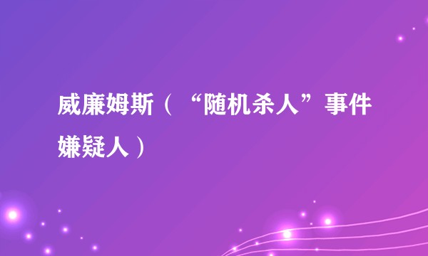 威廉姆斯（“随机杀人”事件嫌疑人）