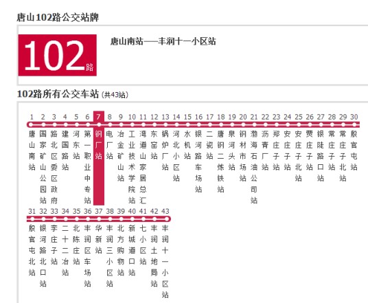 唐山公交102路