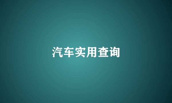 汽车实用查询