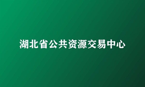 湖北省公共资源交易中心