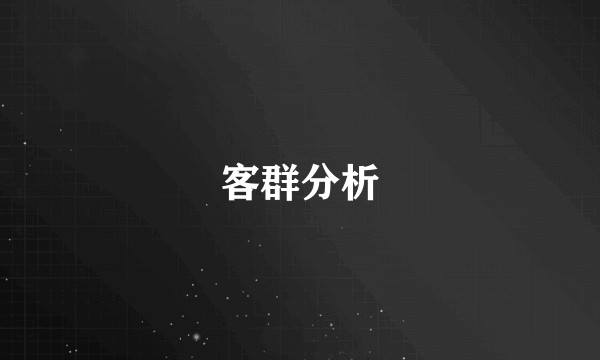客群分析