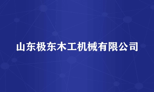 山东极东木工机械有限公司