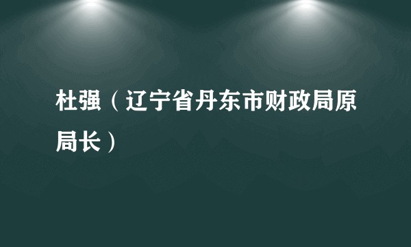 杜强（辽宁省丹东市财政局原局长）