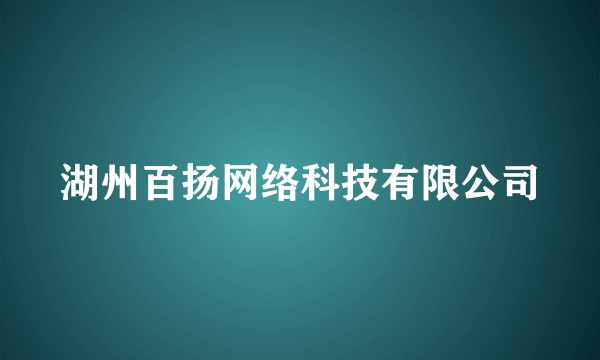 湖州百扬网络科技有限公司