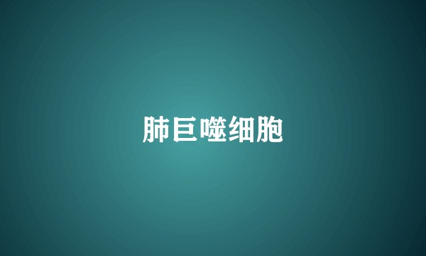 肺巨噬细胞