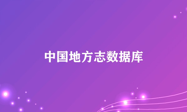 中国地方志数据库