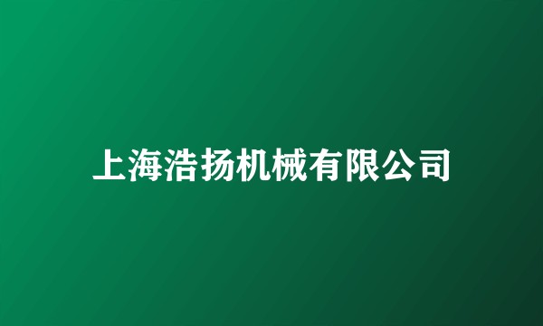 上海浩扬机械有限公司