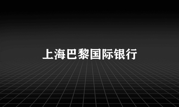 上海巴黎国际银行