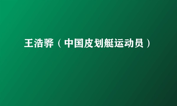 王浩骅（中国皮划艇运动员）