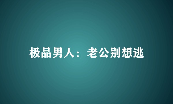 极品男人：老公别想逃