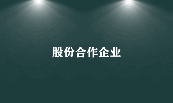 股份合作企业
