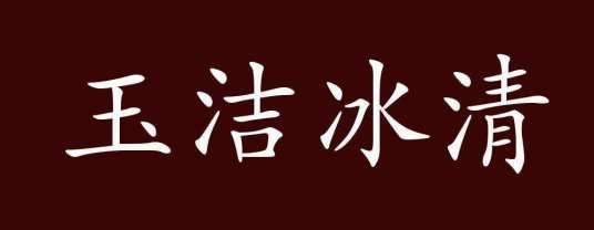 玉洁冰清（汉语成语）