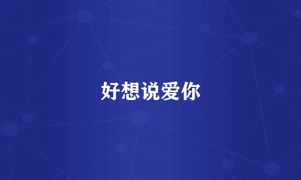 好想说爱你
