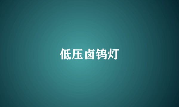 低压卤钨灯