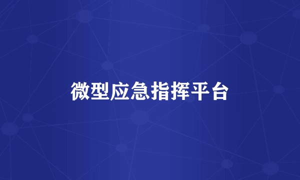 微型应急指挥平台