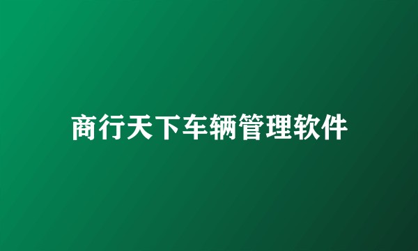 商行天下车辆管理软件