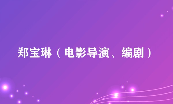 郑宝琳（电影导演、编剧）