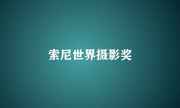 索尼世界摄影奖