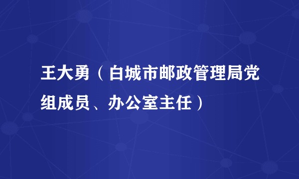 王大勇(白城市邮政管理局党组成员、办公室主任)