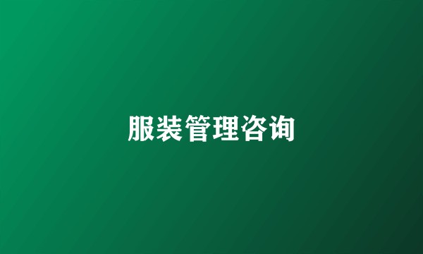 服装管理咨询
