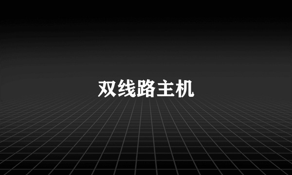 双线路主机