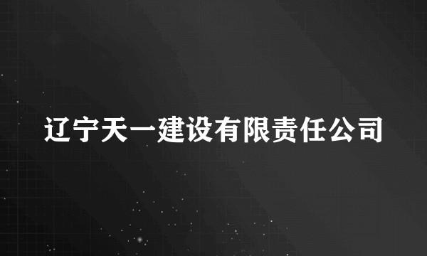 辽宁天一建设有限责任公司