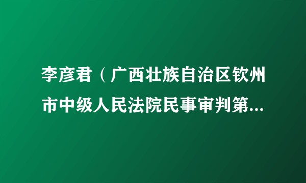 李彦君（广西壮族自治区钦州市中级人民法院民事审判第一庭副庭长）