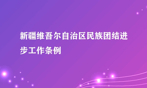 新疆维吾尔自治区民族团结进步工作条例