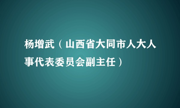 杨增武（山西省大同市人大人事代表委员会副主任）