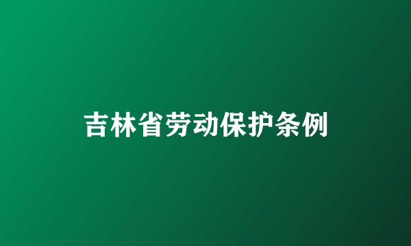 吉林省劳动保护条例