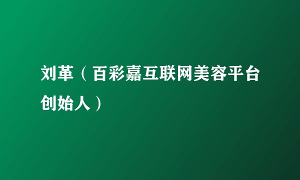 刘革（百彩嘉互联网美容平台创始人）