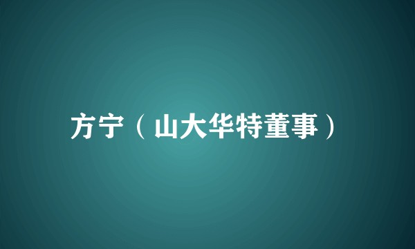 方宁（山大华特董事）