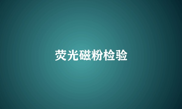 荧光磁粉检验