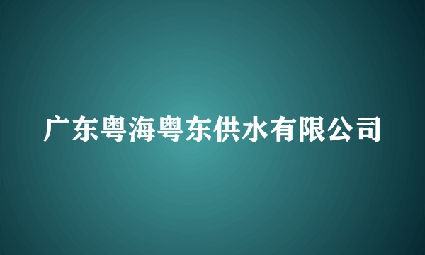 广东粤海粤东供水有限公司