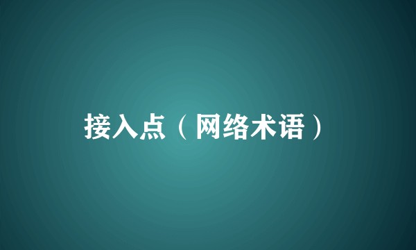 接入点（网络术语）